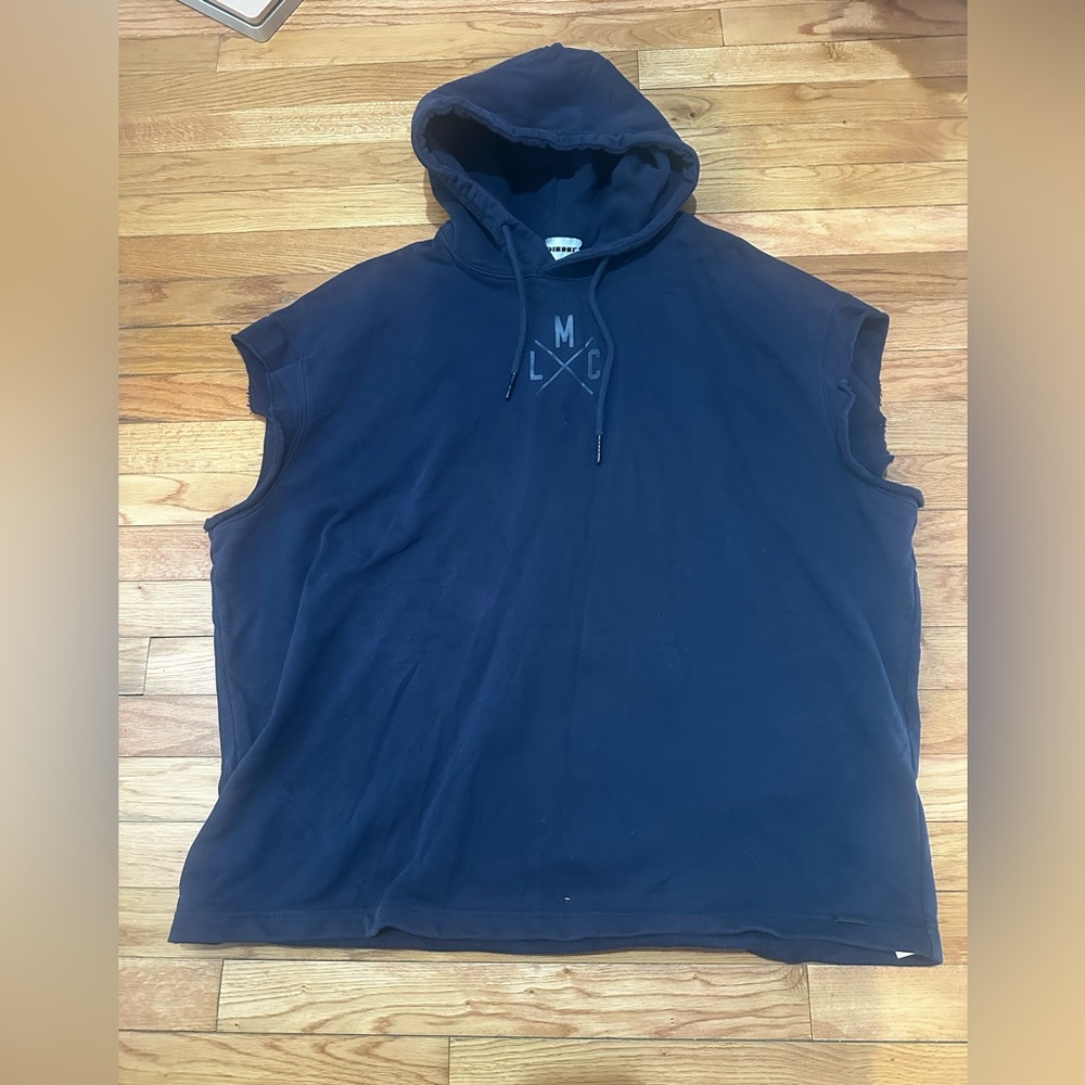 Vintage‎ 90s Diesel Men’s Navy Sleeveless Hooded Sweatshirt XL